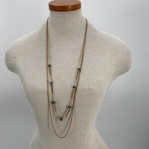 Gold multilayered beaded necklace